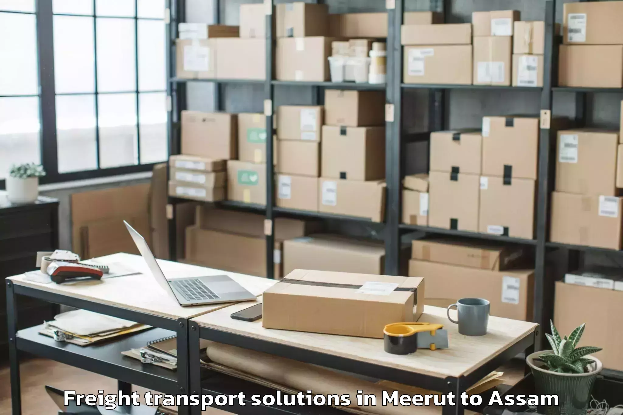 Easy Meerut to Kalaigaon Freight Transport Solutions Booking